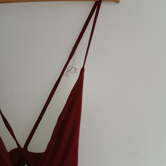 NWT Cupshe Burgundy Hi-Lo Dress - Picture 3 of 5